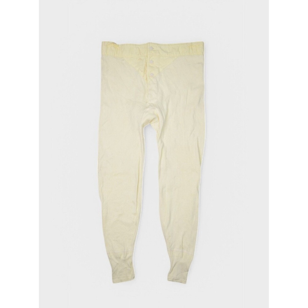 Vintage Hanes Thermal Pants Mens Large 38 Base Layer Long John White 70s USA